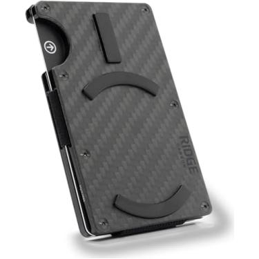 Imagem de Carteira Masculina Ridge, Compacta, Minimalista, Porta-cartões, Bolso frontal, Proteção RFID, Alça de Dinheiro, One Size