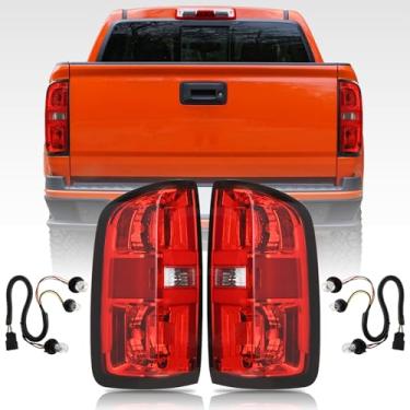Imagem de Tektend Conjunto de luz traseira de freio da lâmpada traseira compatível com lanterna traseira Chevy Colorado 2015-2021 com lâmpadas e arnês de substituição original, lado do passageiro e do motorista