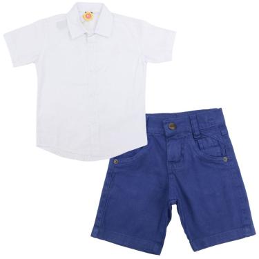 Imagem de Conjunto Social Infantil Menino Bermuda Camisa Festa Evento