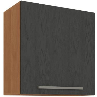 Imagem de Armário de cozinha Aéreo Zanzini Favorita com 1 porta e largura de 0,59 metros Cinamomo Preto Catedral