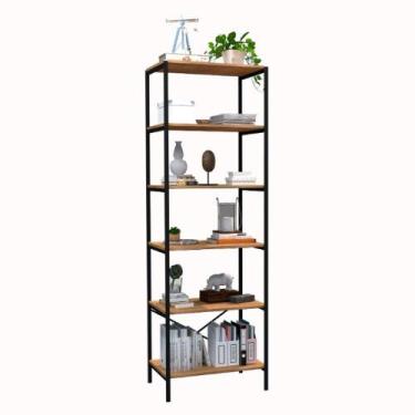 Imagem de Estante Livreiro Multiuso Trento Estilo Industrial 180cm com 6 Pratele
