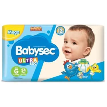 Imagem de Fralda Infantil Babysec Ultrasec Mega, G c/32