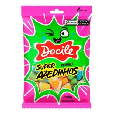 Imagem de Bala De Gelatina Docile Super Azedinhos Pirâmides 80g - FINI