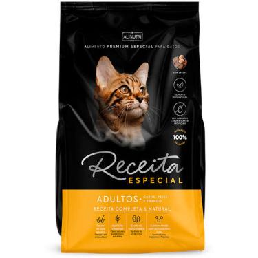Imagem de Ração Seca Alinutri Receita Especial Premium para Gatos Adultos Sabor Carne, Peixe, Frango - 3 Kg
