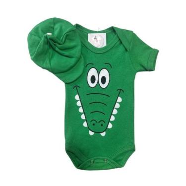 Imagem de Body Bebe Menino JACARÉ  + Touca - Mesversário - R.L, G