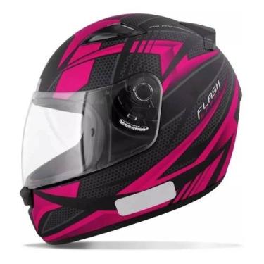 Imagem de Capacete Ebf New Spark Flash Preto e Rosa, 56
