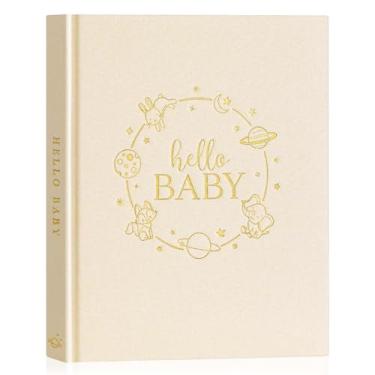 Imagem de Lanpn Olá, Bebê, Livro De Memórias Para Meninos E Meninas - Livro De Capa Dura De Linho Para Bebês, Lembrança Para Novos Pais - Diário Dos Primeiros 5 Anos Do Bebê Recém-Nascido, Álbum De Fotos, Liv