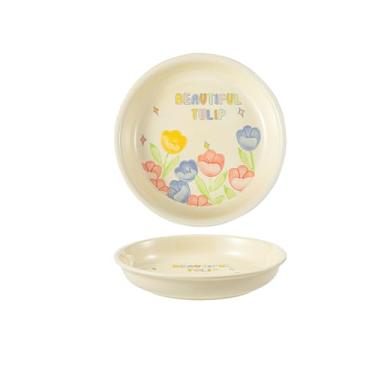 Imagem de Conjunto de pratos criativos em estilo japonês, utensílios de mesa de cerâmica para uso doméstico, tigela de sopa de arroz - prato pendente de 18 cm - esmalte amarelo