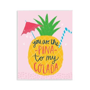 Imagem de Stupell Industries Design artístico de placa de parede Pina To My Colada por Lisa Barlow, 28 x 35 cm