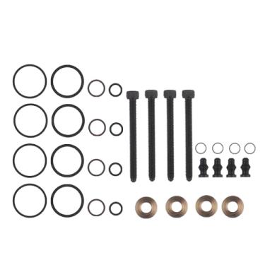 Imagem de Kit de arruela de vedação de injetor de combustível 4 peças com parafusos, acessórios de reparo de automóveis apto para motores VW AGB AGP AGR AHF AJM ALH AMF ANU
