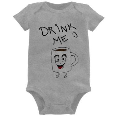 Imagem de Body Bebê Drink Me - Foca na Moda, Cinza, M