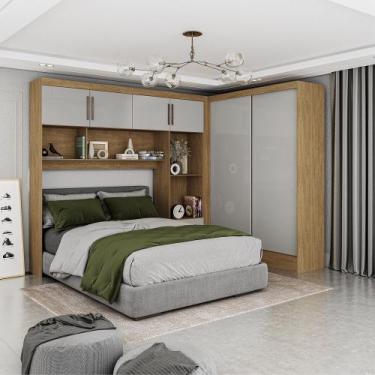 Imagem de Quarto Modulado Casal 6 Portas Belém Carioca Móveis, Cinamomo/Off Whit