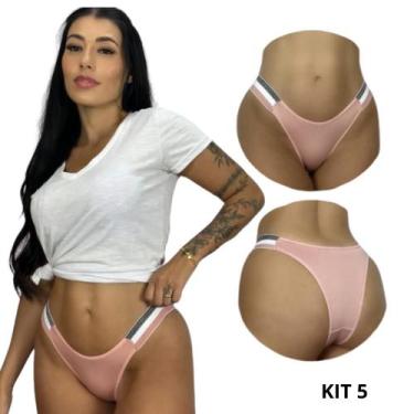 Imagem de Kit 5 Tangas Fio Dental Calcinha Elástico tricolor Lateral - NoBrand, 