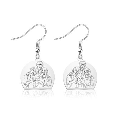 Imagem de BLEOUK Brinco dourado para fãs do programa de TV Dorothy Sophia Blanche joia rosa para melhor amigo, mercadoria da amizade, Small, Metal, na unknow