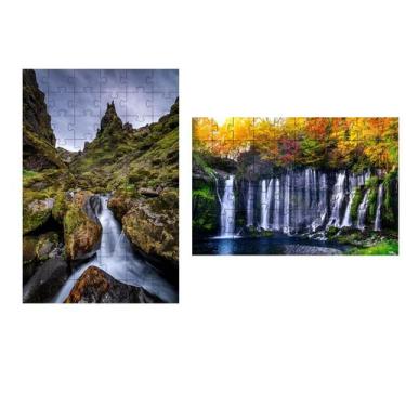 Imagem de Kit 2 Quebra-Cabeça Cachoeiras do Mundo de 24 Peças grandes - TEA & AM