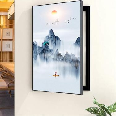 Imagem de Decoração de caixa de medidor elétrico ocultar pinturas capa interna tampa de medidor elétrico caixa de cobertura de medidor casa decorativa caixa de interruptor criativa moderna decorativa,