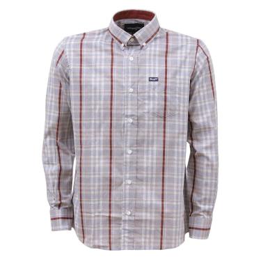 Imagem de Camisa Masculina Xadrez Cinza Manga Longa Wrangler 37795
