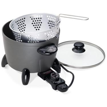 Imagem de Fritadeira Elétrica á Óleo 5,6L com Superfície Antiaderente e Controle de Temperatura, 110V 1300W, Presto 06003, Preta