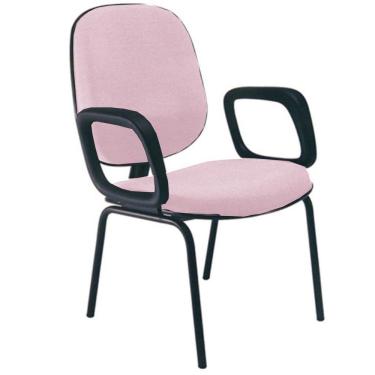 Imagem de Cadeira para Igrejas Evangélicas com Braços Diretor para Escritório Linha Uno Rosa