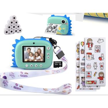 Imagem de Câmera Infantil Instantânea Filmadora Full Hd 32GB + 10 Rolos Filme