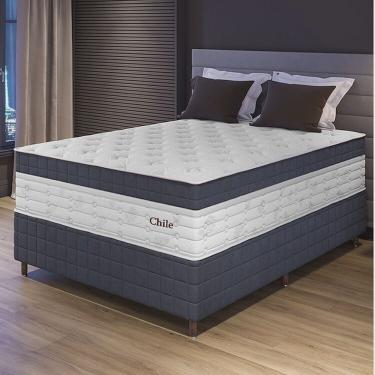 Imagem de Conjunto Colchão Duplo Molejo e Base Box Casal 78x138x188cm Chile Yescasa