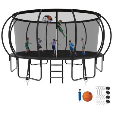 Imagem de Cama Elastica Capacidade até 680 kg, Tamanho 4,8 Metros com Cesta de Basquete, SKYUP, Preto