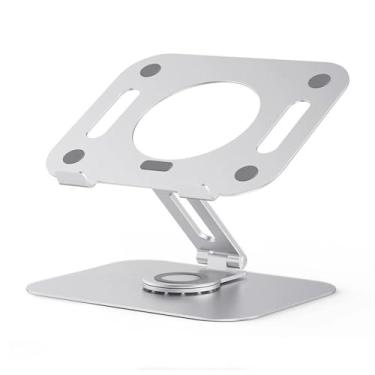 Imagem de Suporte para laptop Suporte dobrável para laptop em liga de alumínio, suporte para laptop portátil com rotação de 360° Elevador para laptop