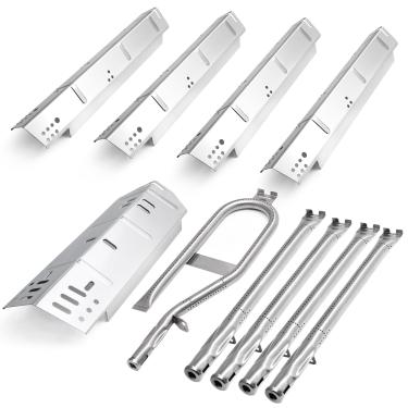 Imagem de Criditpid Peças de reposição para queimador Dyna-Glo 5 DGH474CRP DGH485CRP DGH483CRP, protetores de placa de calor de aço inoxidável, tubos de queimador para Dyna-Glo 4 queimadores DGH450CRP, 3