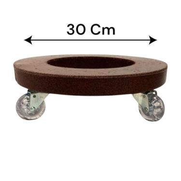 Imagem de Suporte De Vaso Redondo 30 cm Com Rodizio 4 Rodinha Em Gel - ms paisag