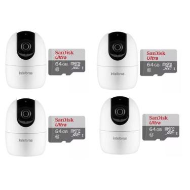 Imagem de kit 4 Câmera Ip 360 Full Hd Im4 Mibo Intelbras + Sd 64gb Ultra
