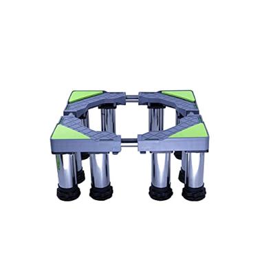 Imagem de Base de máquina de lavar e secar roupa base antivibração geladeira altura ajustável 19-22 cm lavadora secadora pedestais e molduras elevadas antiderrapantes pés almofadas/largura 45-65 cm (8 pernas
