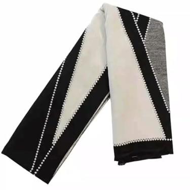 Imagem de Cachecol de poliéster, grande, quente, envoltório, espesso, macio, estola dupla face, xaile, decorativo, feminino, cachecóis para o inverno