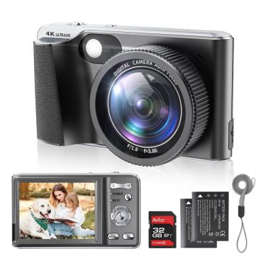 Imagem de Câmera digital Weochi 4K 48MP com Flash 18x Zoom 32GB Cartão sd
