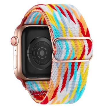 Imagem de Pulseira de nylon elástico compatível com Apple Watch séries 10 9, 8, 7, 6, 5, 4, 3 e 2 SE, Ultra 2 de 38 mm, 40 mm, 40 mm, 40 mm, 41 mm, 44 mm, 45 mm, 46 mm, 49 mm, SE, 38 mm/40 mm/41 mm/42 mm (série