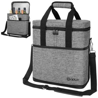 Imagem de Bolsa Térmica Para Transporte de Vinhos até 6 Garrafas, OPUX, Cinza