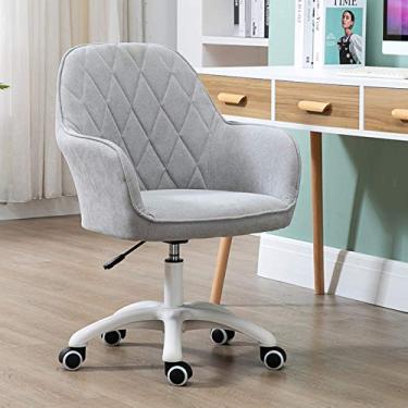 Imagem de LILINWAN Cadeira de mesa de escritório em casa, cadeira de mesa giratória, cadeira de mesa de computador - Er Mid Back L suporte com rodas, altura ajustável para casa