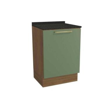 Imagem de Balcão Cozinha p/ Cooktop c/ Tampo Botanic M629 c/ 1 Porta 60cm Noguei