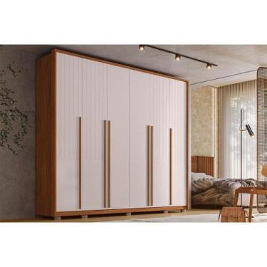 Imagem de Guarda Roupa 6 Portas e 6 Gavetas Quintus Freijo/Off White - Caemmun