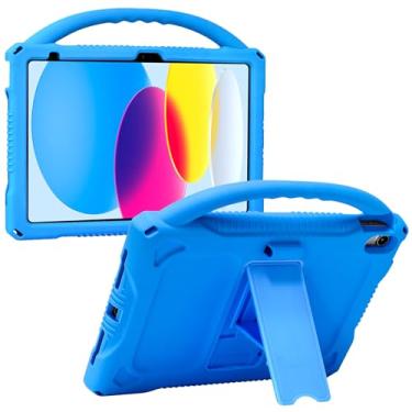 Imagem de JOGUIIA Capa infantil para iPad 10ª geração (10,9 polegadas 2022)/11ª geração (A16) 11 polegadas 2025, capa infantil durável à prova de choque com suporte para iPad 11ª/10ª geração (azul)