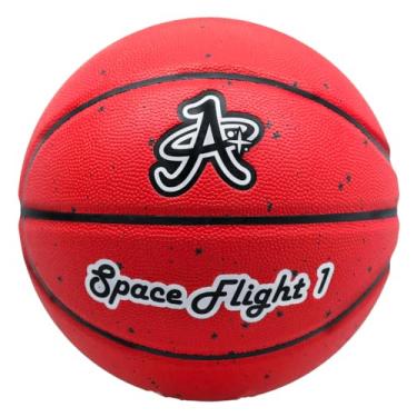 Imagem de A Plus Collectibles Bola de basquete oficial Space Flight 1, bola de couro; quadra interna/externa, tamanho 7, 75 cm adulto (vermelho marte)