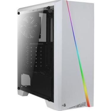 Imagem de Gabinete Gamer Mid Tower RGB AEROCOOL 13 Modos, Branco