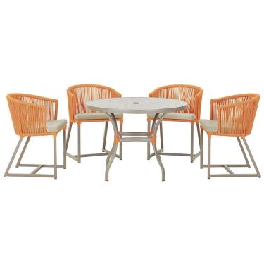 Imagem de  Mesa com 4 Cadeiras de Jantar Roma 100cm e Noronha em Aluminío