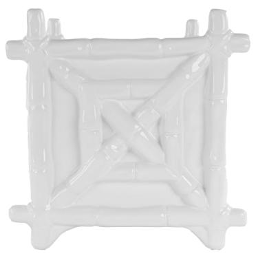 Imagem de Lilly Pulitzer Vaso pequeno para plantas ou flores de interior, vaso de cerâmica com drenagem, branco (bambu)