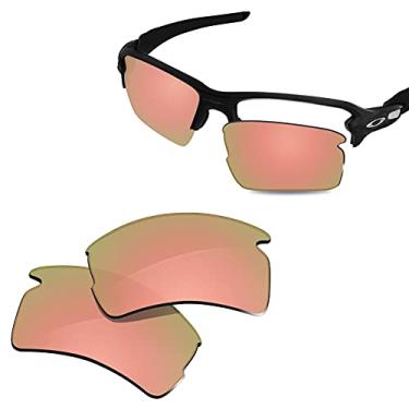 Imagem de Glintbay Lentes de óculos de sol de substituição 100% precisas para Oakley Flak 2.0 XL OO9188 - Espelhado em ouro rosa polarizado