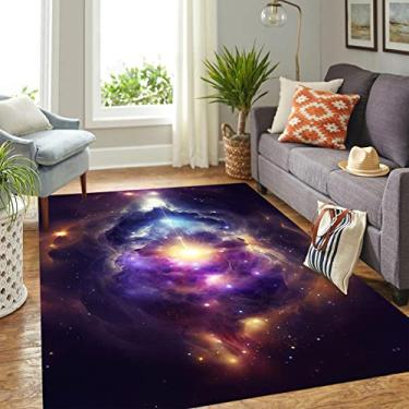 Imagem de Ocervd Tapete de área Galaxy 1,2 x 1,8 m/48 x 72 pol/122 x 183 cm, tapete de área de estrelas para sala de estar, jantar, dormitório, quarto, decoração de casa