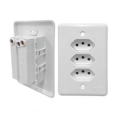 Imagem de Tomada Ilumi Stylus Tripla (3 Tom ) 10A 250V 201201