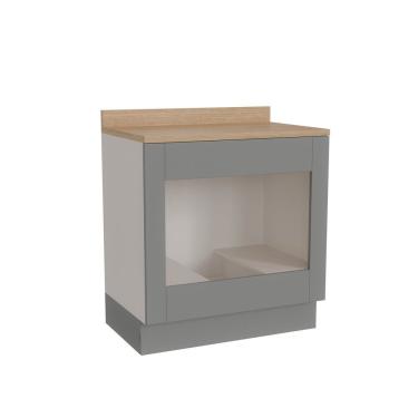 Imagem de Balcão Para Forno De Embutir 80cm Arizona Cabecasa Madeiramadeira Branco-cinza