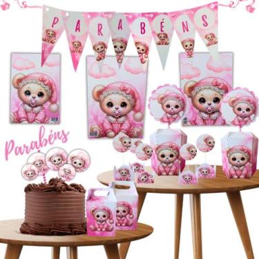 Imagem de Kit Decoração e Lembrancinhas Ursinho Ursinha baby Chá de bebê Anivers