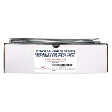 Imagem de Pinnacle Mercantile Grampos/Estacas/Estacas De Jardim Galvanizados 12" Resistentes À Ferrugem, Aço Calibre 9, Pacote Com 200