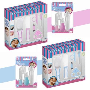 Imagem de Kit Higiene Kit Cuidados do Bebê 10 Peças Kit Recém Nascido Tesoura Cortador Lixa de Unha Pente Escova com Acessórios Nasal Linha Premium M5 Armarinhos (Rosa)